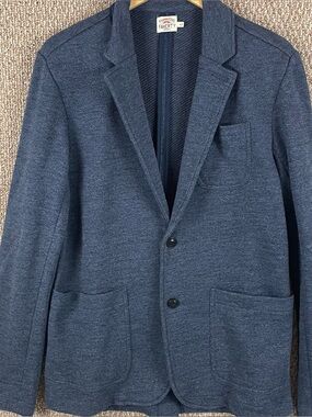 Faherty The Inlet Blazer Men’s Medium Indigo Blue Knit Sport Coat R3
